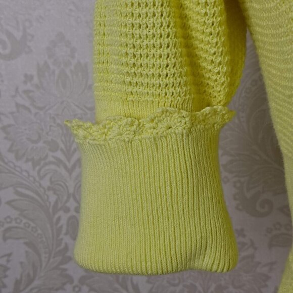 Anthropologie Knitted & Knotted Size Small Yellow Button Front Peplum Top NWOT - Picture 2 of 16
